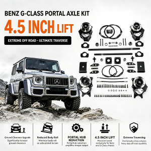 Mercedes Benz G class W463 G55 G500 G63 Portal Axle Portal Gear Lifts Portal Hubs Drop Axle Gear Reduction Hubs 4.5 inch lift high performance offroad/4×4/overland/racing suspension