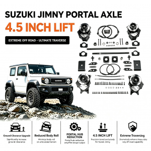 SUZUKI JIMNY JB23/JB33/JB43/JB53 1998-2018 Portal Axle Portal Gear Lifts Portal Hubs Drop Axle Gear Reduction Hubs 4.5 inch lift high performance offroad/4×4/overland/racing suspension