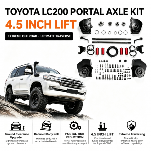 Toyota LandCruiser LC200 Series Portal Axle Portal Gear Lifts Portal Hubs Drop Axle Gear Reduction Hubs 4.5 inch lift high performance offroad/4×4/overland/racing suspension