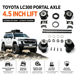 Toyota LandCruiser 300 Series all new LC300 2022+ Portal Axle Portal Gear Lifts Portal Hubs Drop Axle Gear Reduction Hubs 4.5 inch lift high performance offroad/4×4/overland/racing suspension